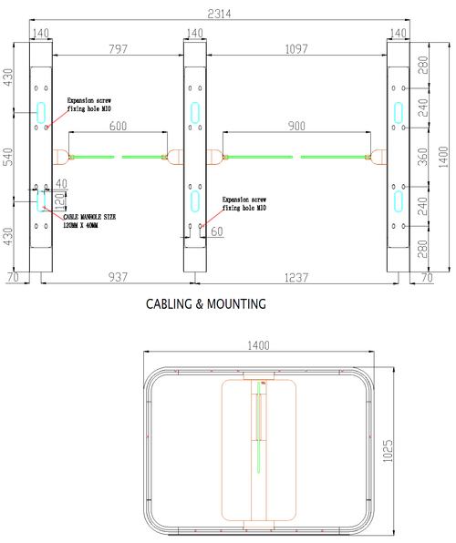 Front Elevation CAD (450 × 600 mm)