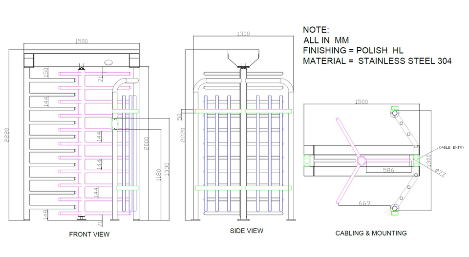 Dimensions & Footprint CAD (800 × 600 mm)